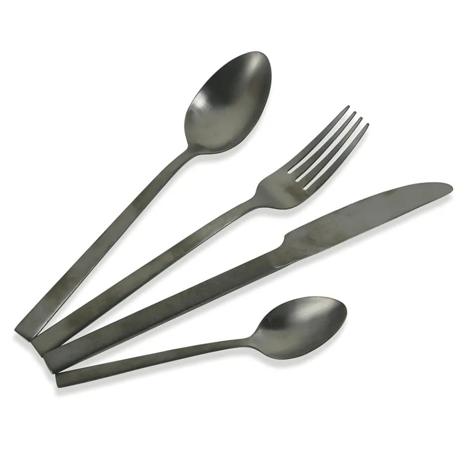 Kompletní sada příborů v černém ocelovém nebo měděném provedení 24 kusů - Fayette Viadurini