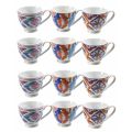 Kompletní servis šálků na kávu z dekorovaného porcelánu 12 kusů - Anfa