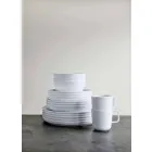 Sada moderních bílých porcelánových šálků a mísy 7 kusů - arktická Viadurini