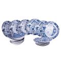 Servis 18 bílých a modrých porcelánových talířů - Wieder