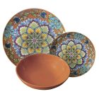 Servis 18 porcelánových talířů v jasných a jasných barvách - Noch Viadurini