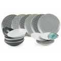 Servis 18 porcelánových a kameninových talířů v různých vzorech - způsobem