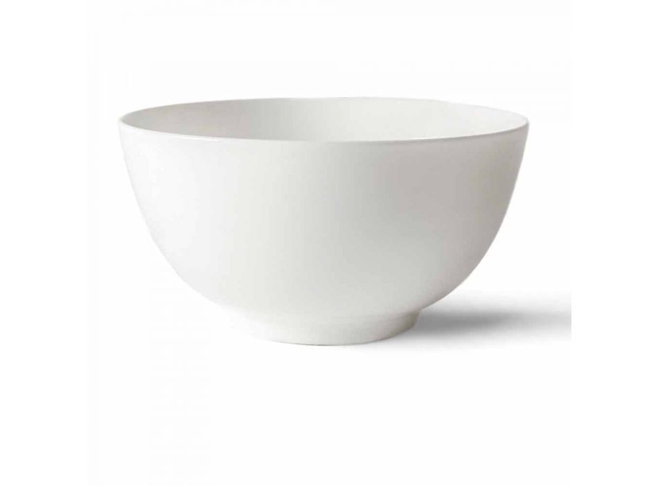 Bílý porcelánový servírovací set oválný talíř a mísa 10 kusů - Romilda Viadurini