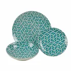 Kompletní stolní servis z barevného porcelánu 18 kusů - Indonésie Viadurini