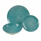 Kompletní stolní servis z barevného porcelánu 18 kusů - Indonésie Viadurini