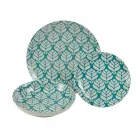 Kompletní stolní servis z barevného porcelánu 18 kusů - Indonésie Viadurini