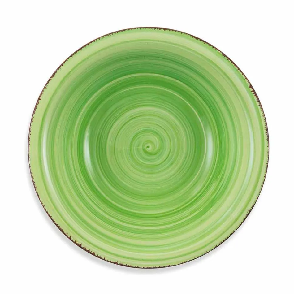 Nádobí s barevnými talíři 18 kusů v moderním kamenina - Abruzzo Viadurini