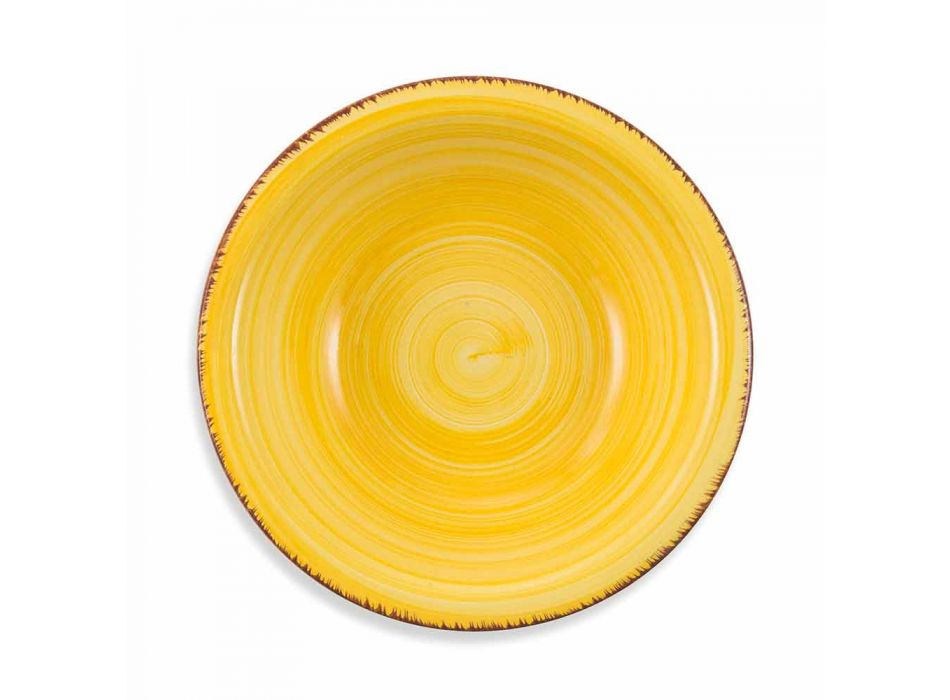 Nádobí s barevnými talíři 18 kusů v moderním kamenina - Abruzzo Viadurini