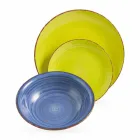 Nádobí s barevnými talíři 18 kusů v moderním kamenina - Abruzzo Viadurini