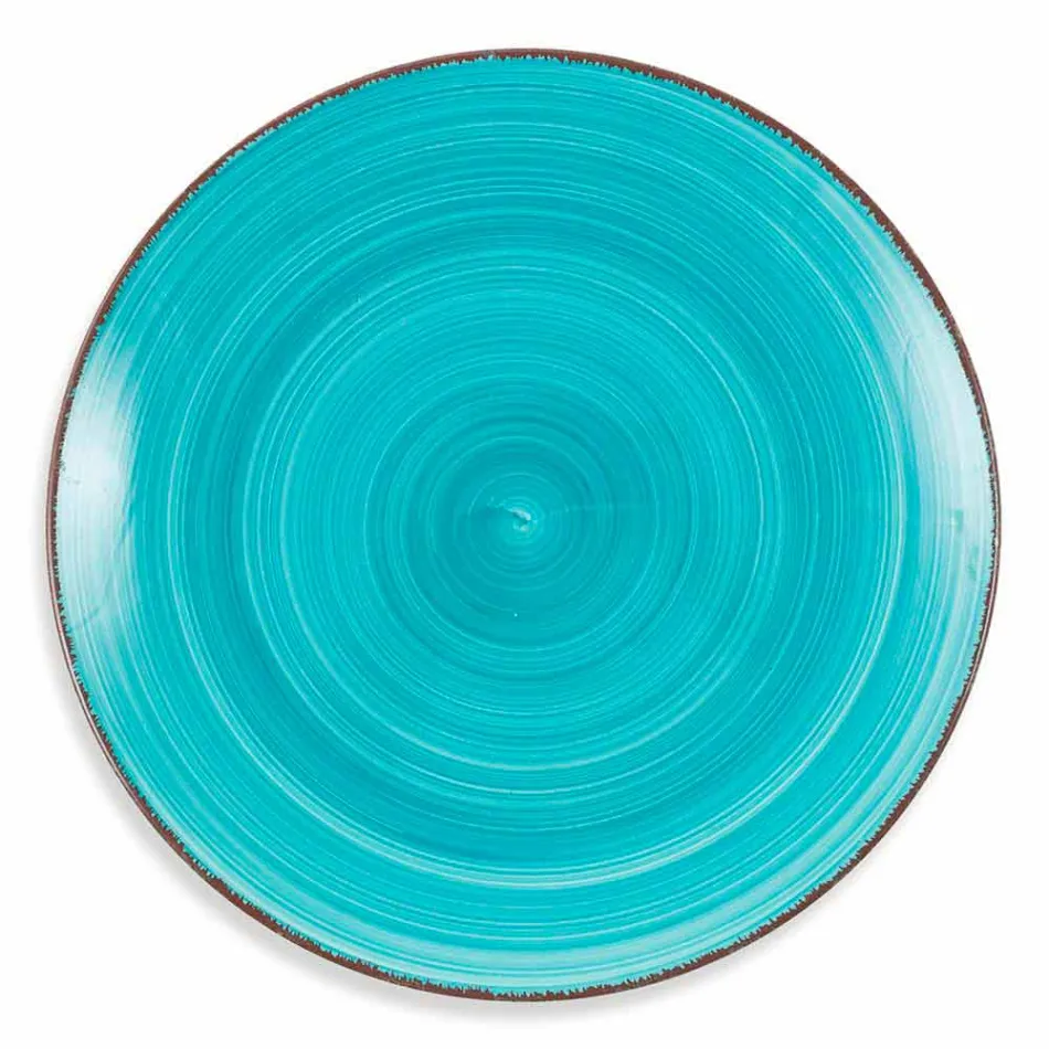 Nádobí s barevnými talíři 18 kusů v moderním kamenina - Abruzzo Viadurini