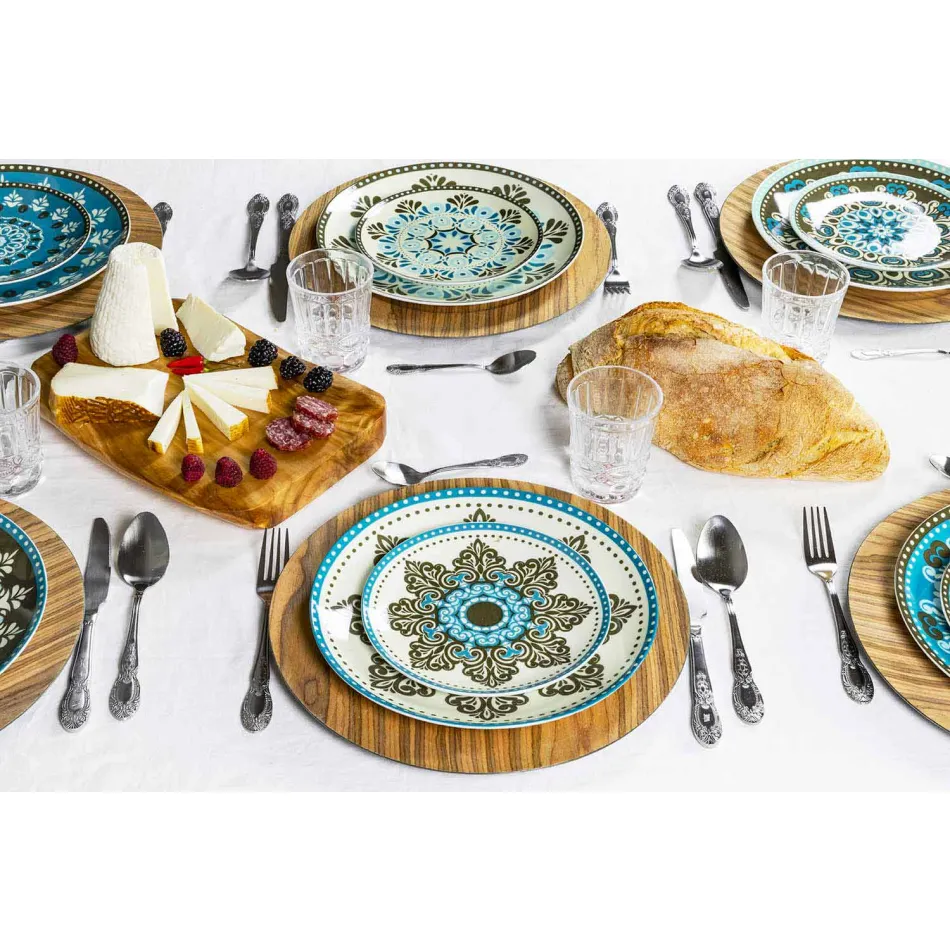 Modré porcelánové nádobí sada 18 kusů - Eivissa Viadurini