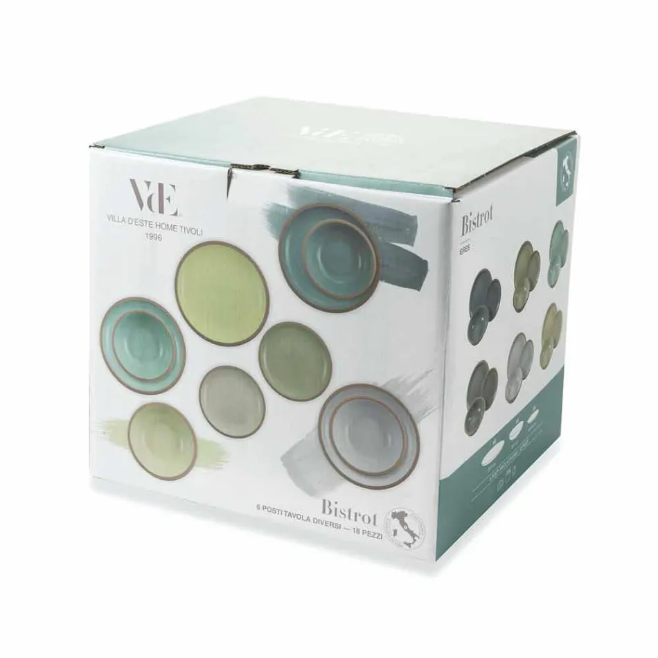 Nádobí sada barevné desky plné 18 kusů design - Osteria Viadurini