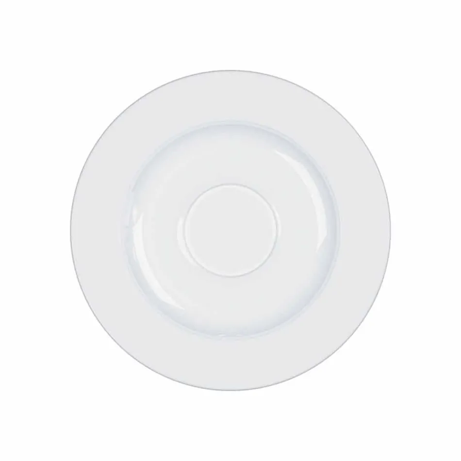 Kompletní čajová souprava moderního designu v bílém porcelánu 14 kusů - dalekohled Viadurini