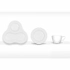 Kompletní čajová souprava moderního designu v bílém porcelánu 14 kusů - dalekohled Viadurini