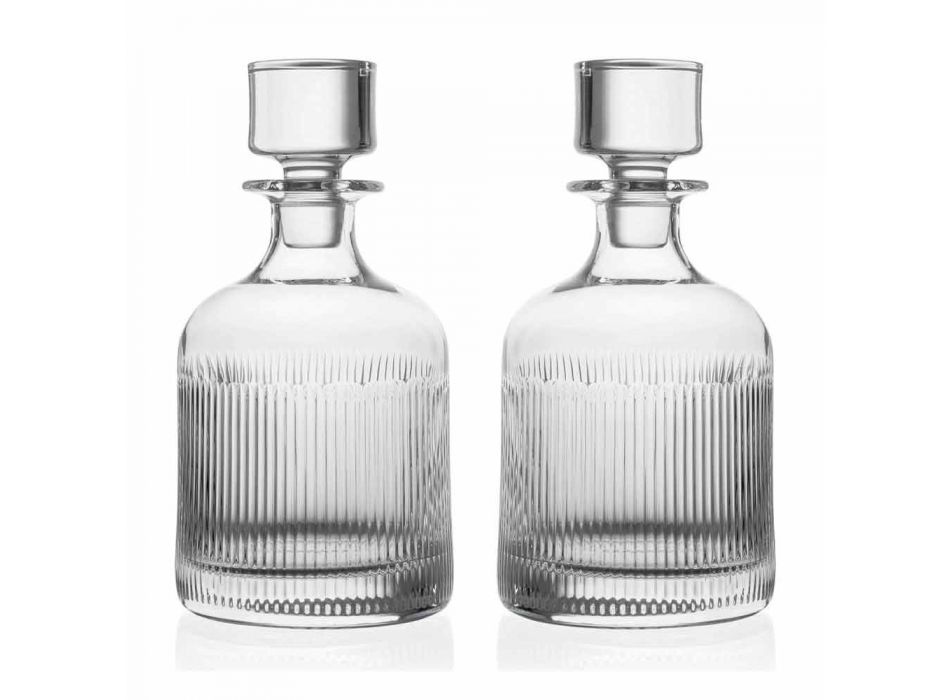 6dílná luxusní designová sada ekologické křišťálové whisky - hmatová Viadurini