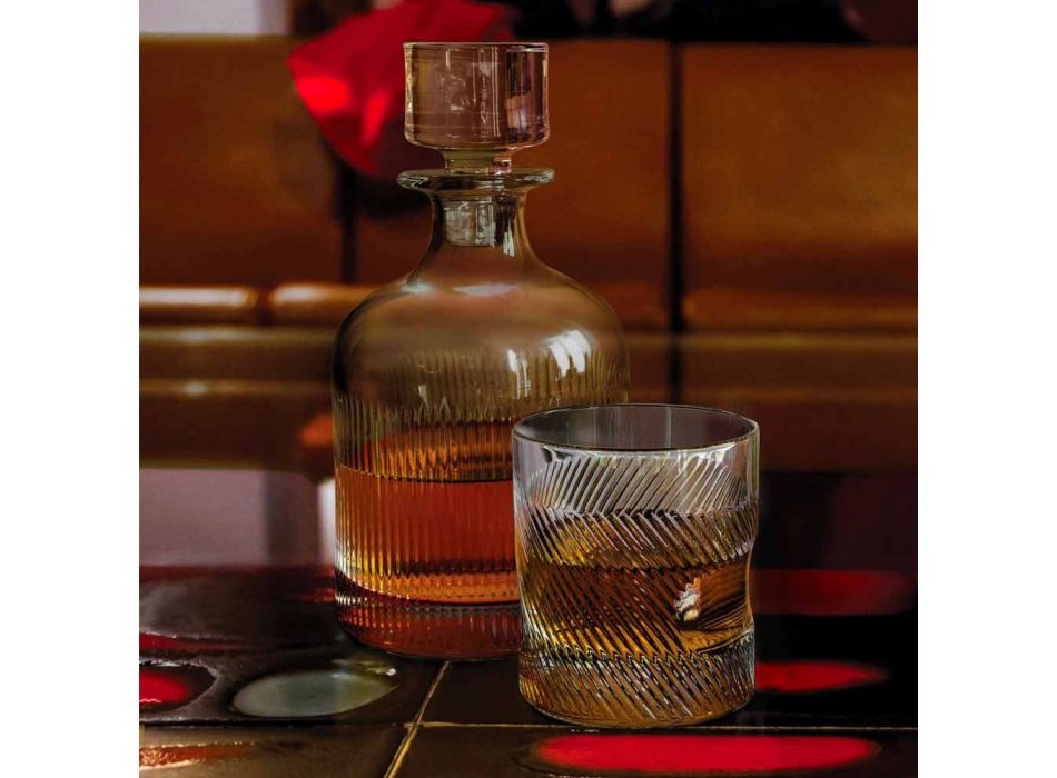 6dílná luxusní designová sada ekologické křišťálové whisky - hmatová Viadurini