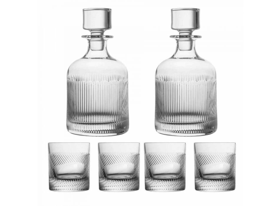 6dílná luxusní designová sada ekologické křišťálové whisky - hmatová
