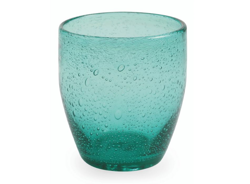 Sada 12 sklenic na vodu z barevného foukaného skla - Guerrero Viadurini
