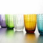 Sada 6 moderních barevných skleněných designových brýlí pro vodu - Botswana Viadurini