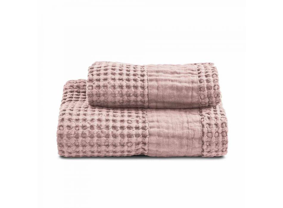 Osušky z barevné voštinové bavlny a lnu - Turis Viadurini