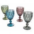 Sada barevných a zdobených skleněných pohárů 12 kusů - renesance