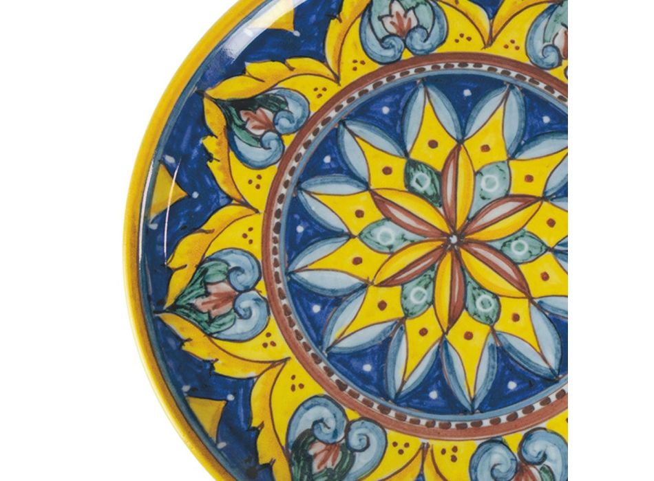 Sada barevných kameninových talířů na pizzu s dekoracemi 6 kusů - Cabria Viadurini