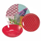 Služba porcelánu a nádobí v Gresu v 18 barevných designech - Tropycale Viadurini