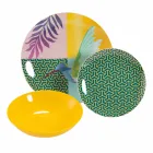 Služba porcelánu a nádobí v Gresu v 18 barevných designech - Tropycale Viadurini