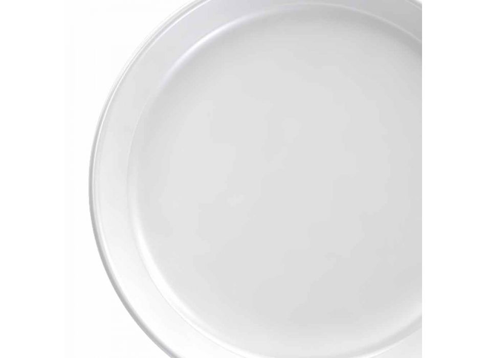 Bílý porcelánový talíř s moderním designem, 24 kusů - arktický