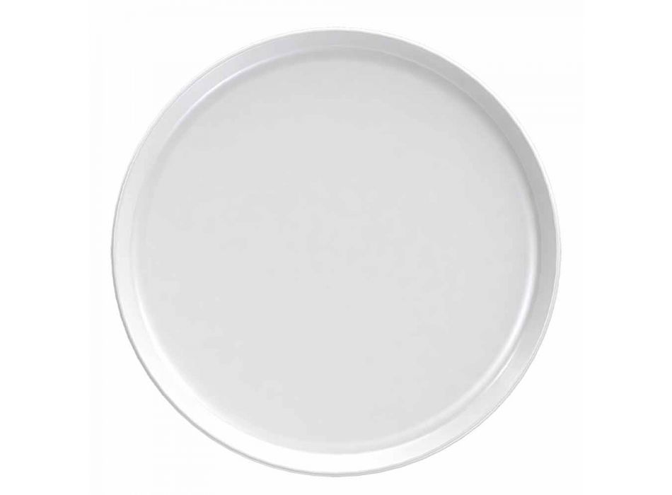 Bílý porcelánový talíř s moderním designem, 24 kusů - arktický Viadurini
