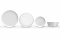 Bílá porcelánová večeře s moderním designem, 24 kusů - arktická