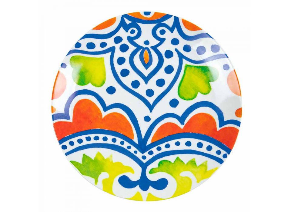 Sada moderních a barevných talířů v kameniny a porcelánu 18 kusů - Ciclade Viadurini