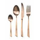 Sada 24dílných příborů s plochým designem z černé oceli nebo mědi - Antozoi Viadurini