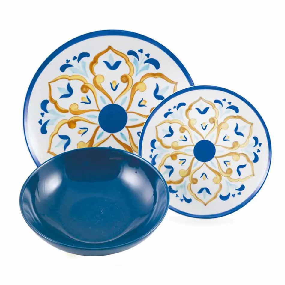 Kompletní sada nádobí s barevným a moderním jídlem 18 kusů - Cefalu Viadurini