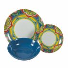 Porcelánový a kameninový stůl na etnické barevné nádobí, 18 kusů - Ibizia Viadurini