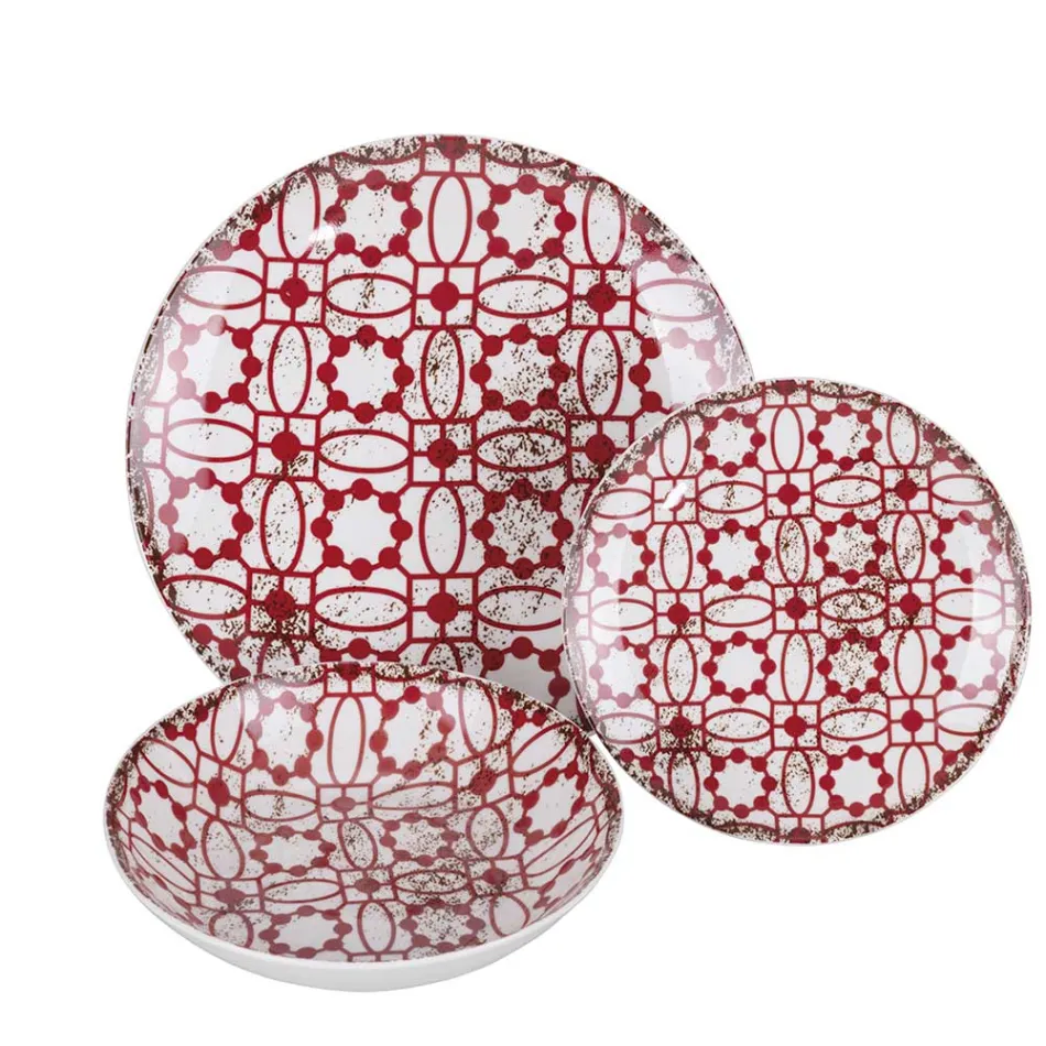 Porcelánová večeře s 18 kusy ve 2 různých provedeních - Jamais Viadurini