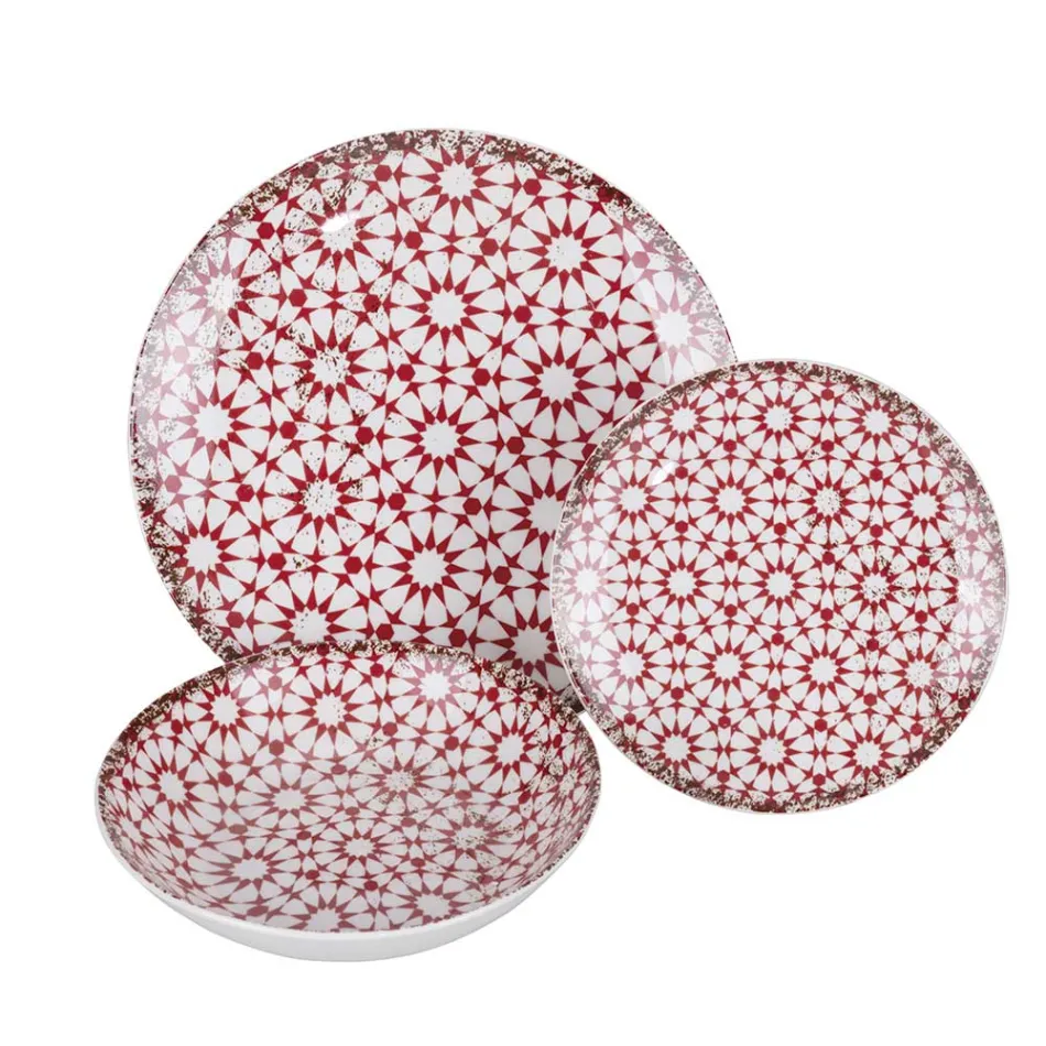 Porcelánová večeře s 18 kusy ve 2 různých provedeních - Jamais Viadurini