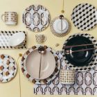 18dílný jídelní servis z porcelánu a kameniny se 3 různými typy dekorací - Kaum Viadurini
