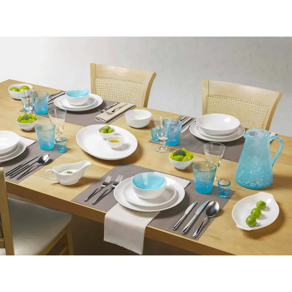 Servírovací jídla 3 kusy moderního designu v bílém porcelánu - Malaze Viadurini