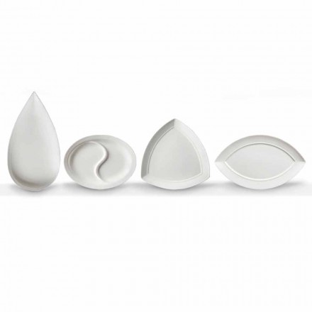 Luxusní designové talíře pro labužníky v keramické 4 kusy - Flavia Viadurini