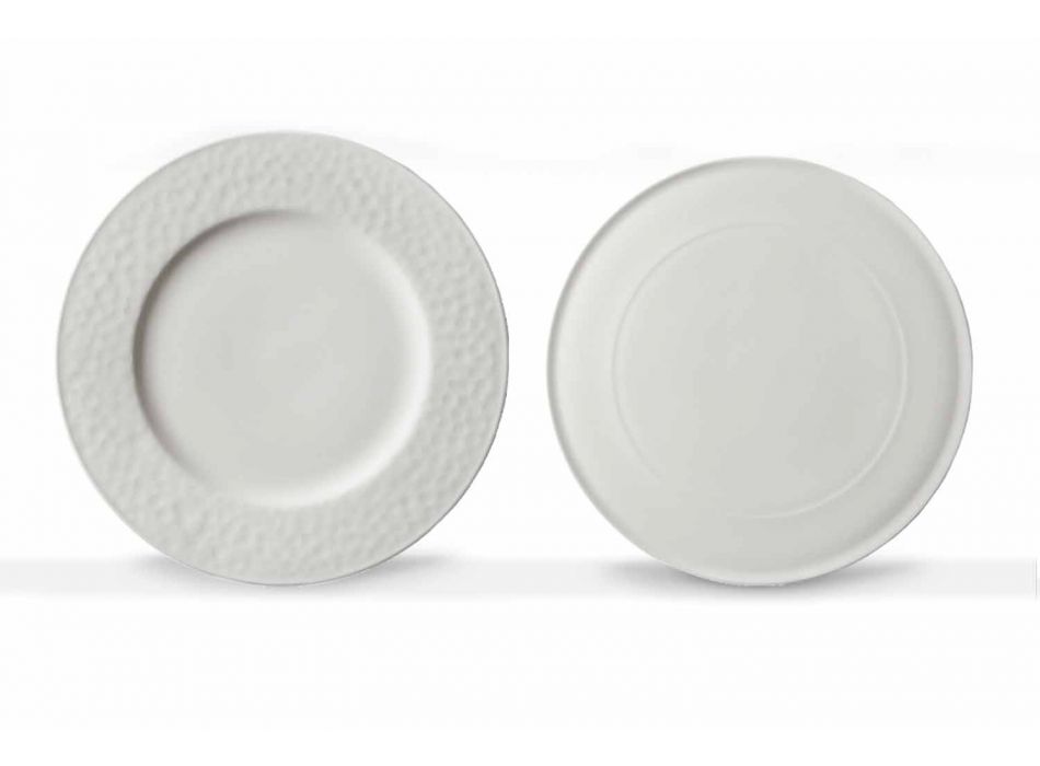 Gurmánský design servírovacích misek z bílého porcelánu 2 kusy - Flavia Viadurini