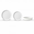 Elegantní design bílý porcelánový 18-dílný talířový talíř - Egle