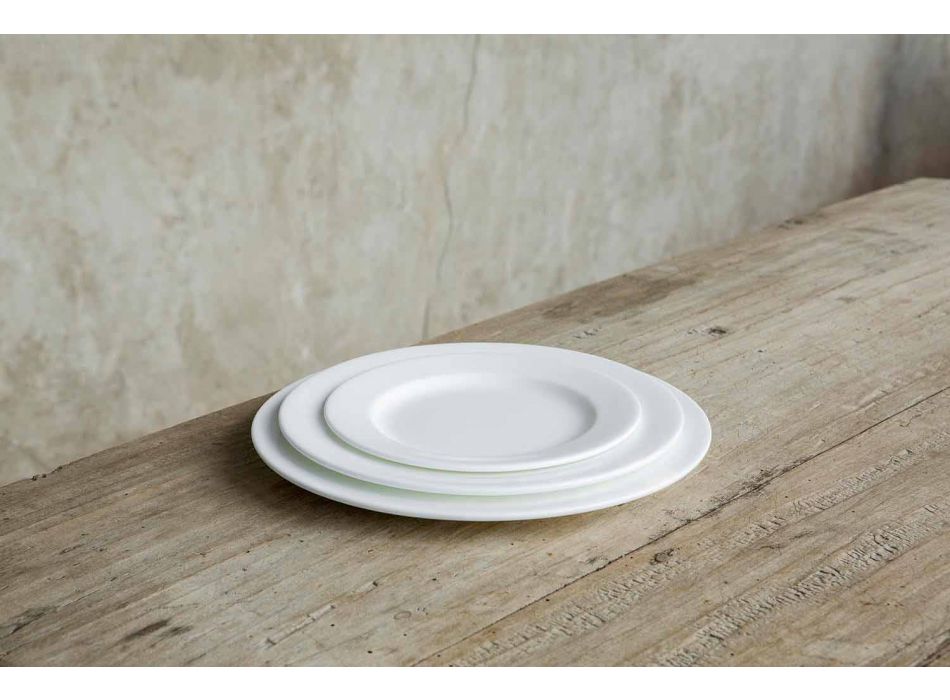 Porcelánové talíře z bílého designu sada 24 kusů - Samantha Viadurini