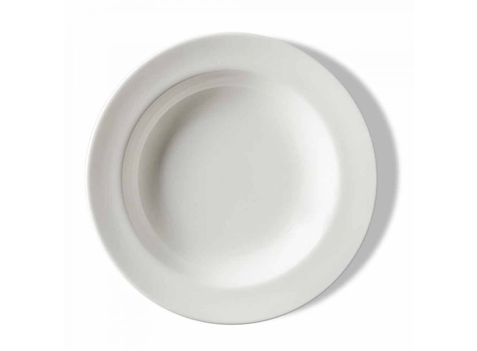 Porcelánové talíře z bílého designu sada 24 kusů - Samantha Viadurini