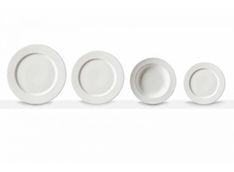 Sada bílých porcelánových jídelních talířů 24 kusů - Samantha Viadurini