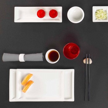 Bílé porcelánové moderní jídelní talíře sada 25 kusů - bazální