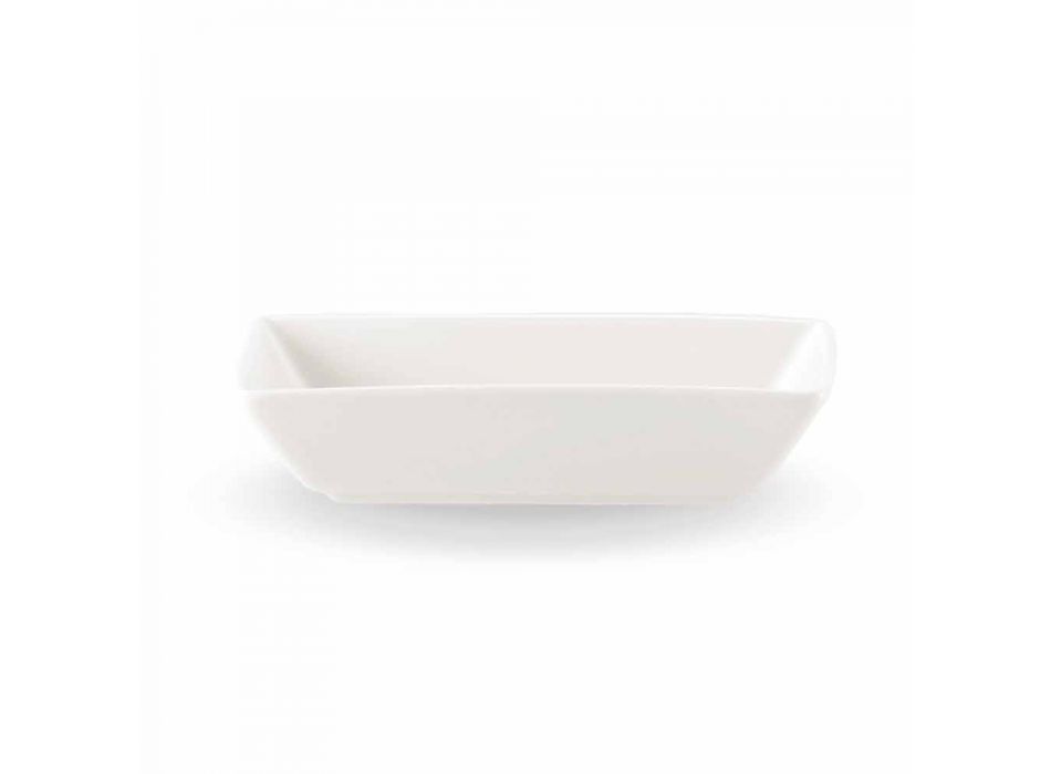 Bílé porcelánové moderní jídelní talíře sada 25 kusů - bazální Viadurini