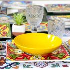 Porcelán a kamenina Barevná servírovací talířová služba 18 kusů - Aztecas Viadurini