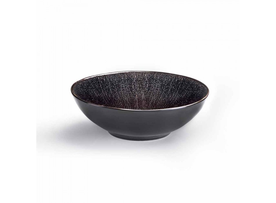 Sada na nádobí 28 kusů kompletní černý porcelánový moderní design - Skar Viadurini
