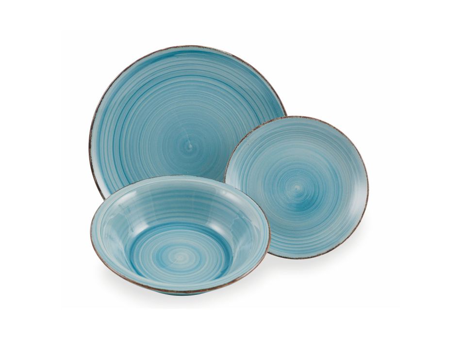 Servis nádobí v odstínech tvrdé dolomitské modré 18 kusů – Abruzzo Viadurini